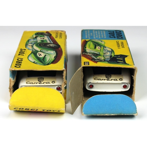 15 - Corgi Toys - a boxed 1126 Ecurie Ecosse Racing Car transporter, together with two boxed 330 Porsche ... 