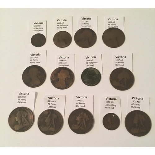 2055 - Numismatics - A Binder of British Pre-Decimal coins and tokens etc, comprising George II; George III... 