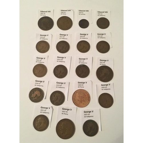 2055 - Numismatics - A Binder of British Pre-Decimal coins and tokens etc, comprising George II; George III... 