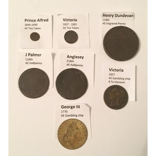 2055 - Numismatics - A Binder of British Pre-Decimal coins and tokens etc, comprising George II; George III... 