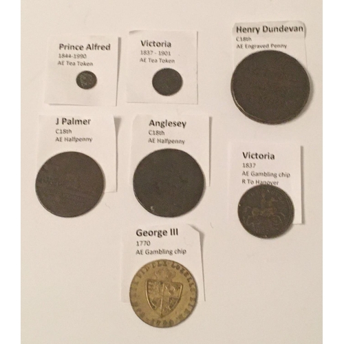 2055 - Numismatics - A Binder of British Pre-Decimal coins and tokens etc, comprising George II; George III... 