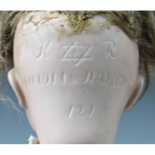 27 - A Kammer & Reinhardt / Simon & Halbig bisque head doll, German c.1910, with brown glass eyes, painte... 