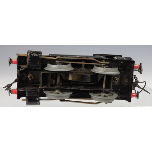 43 - A Hornby O Gauge type 40 tank loco, 0-4-0, BR lined black 3 82011, (mechanism appears to work, some ... 