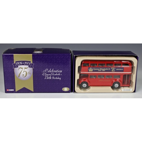 59 - Corgi - Royal related - Four boxed diecast buses, comprising of special edition Queen Elizabeth II G... 