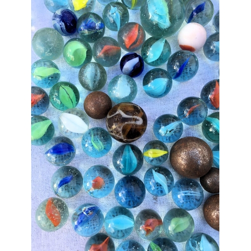 66 - A large collection of vintage marbles,