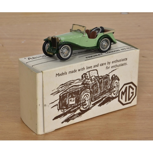 76 - Abingdon Classics - Various handmade 1/43 scale MG models, comprising MG Midget 1930 blue; MGP maroo... 