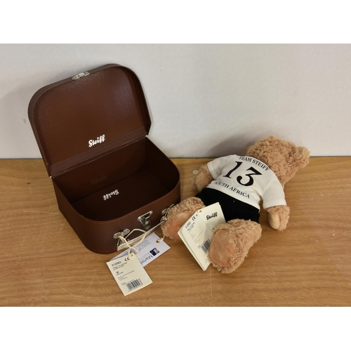 77 - Steiff Bear - Team Steiff Football South Africa 2010 World Cup Bear in suitcase No. 012563.,
