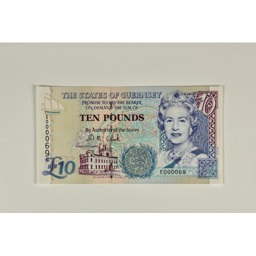 124 - BRITISH BANKNOTE - The States of Guernsey - Ten Pounds, c. 1995, Signatory D. M. Clark, low serial n... 
