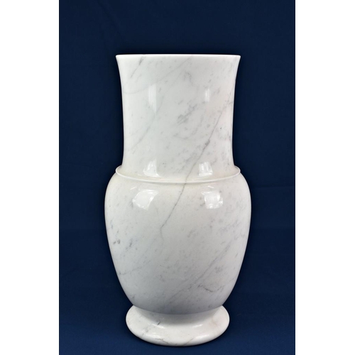323 - A Carrara marble vase 18½in. high (47cm.),