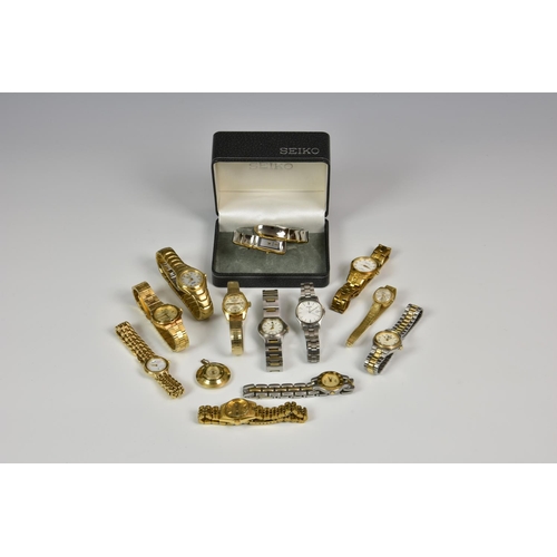 819 - A collection of ladies wrist watches, to include four by Seiko, one boxed; two by Pulsar, one boxed;... 