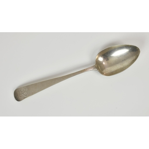 841 - An early unidentified provincial silver Old English pattern table spoon, maker's mark 'IR' stamped t... 