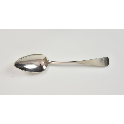 842 - A Channel Islands silver Old English pattern soup spoon, maker's mark JQ struck once (Jacques Quesne... 