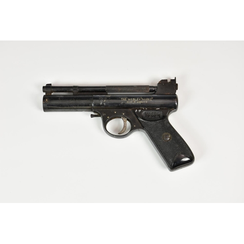 958 - Webley & Scott - The Webley Mark 1 break barrel .177 calibre air pistol, with named and chequered gr... 