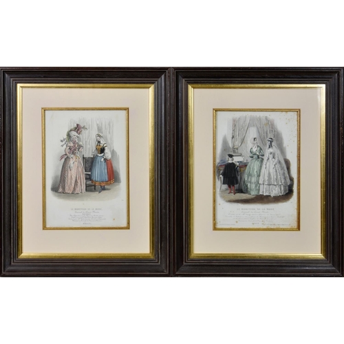 965 - A collection of vintage and antique prints, comprising of two French fashion studies 'Le Moniteur De... 