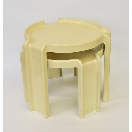 961 - Giotto Stoppino for Kartell - a nest of two stacking tables, 1970s-1980s, injection moulded cream po... 