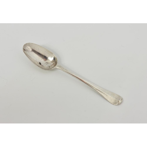 1008 - A rare Channel Islands silver Hanoverian pattern coffee spoon, makers' mark GH with crown above, str... 