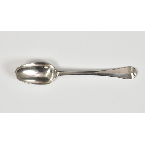 1008 - A rare Channel Islands silver Hanoverian pattern coffee spoon, makers' mark GH with crown above, str... 