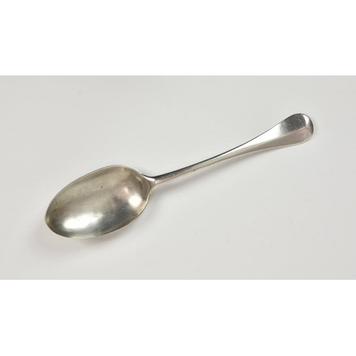 1019 - A rare Channel Islands silver Hanoverian pattern soup spoon, maker's mark IL struck once (possibly J... 