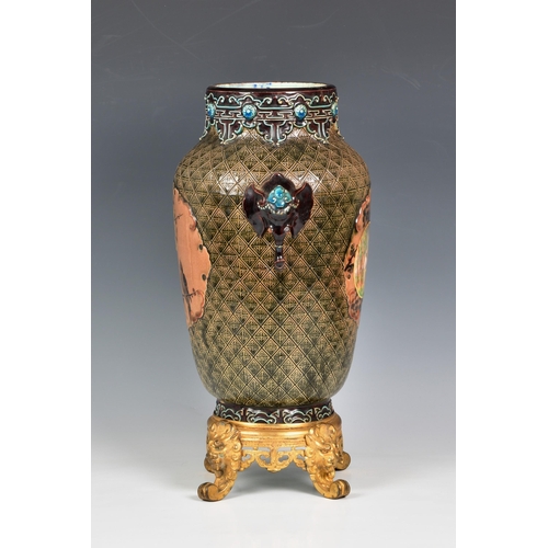 13 - A French Orientalist vase by Jules Vieillard of Paris and Bordeaux, early 20th century, ovoid with e... 