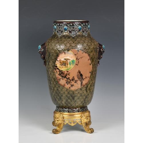 13 - A French Orientalist vase by Jules Vieillard of Paris and Bordeaux, early 20th century, ovoid with e... 