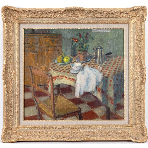 1641 - Joseph Lépine (French, 1867-1943), Le Dejeuner. oil on a chamfered panel, signed 