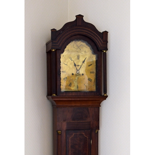 244 - An early 19th century West Country inlaid mahogany eight day longcase clock by Thomas Honey of Launc... 