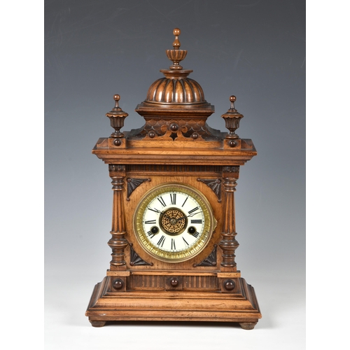 254 - A 'Greenwich Clock' walnut cased mantel clock, early 20th century, made in Germany for W. E. Watts, ... 