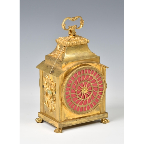 256 - A Swiss ormolu grande-sonnerie pendule d'officier clock by Breguet & Fils, c.1830, the case with flu... 