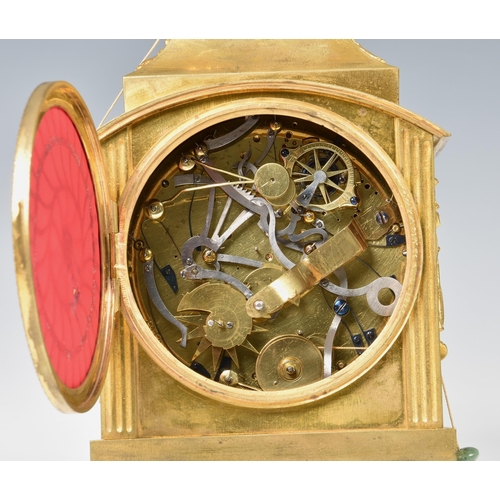 256 - A Swiss ormolu grande-sonnerie pendule d'officier clock by Breguet & Fils, c.1830, the case with flu... 