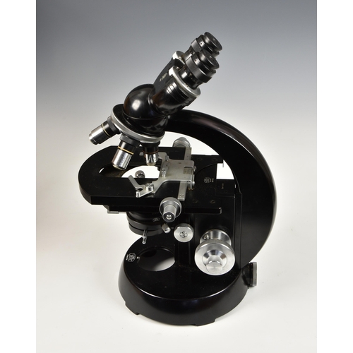 2888 - A Carl Zeiss Compound Binocular Microscope, second half 20th century, stamped on upper section 'Zeis... 