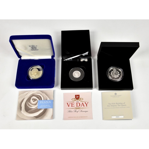 291 - Numismatics interest - The Royal Mint Silver Proof coins, comprising Diana Silver Proof Memorial £5 ... 