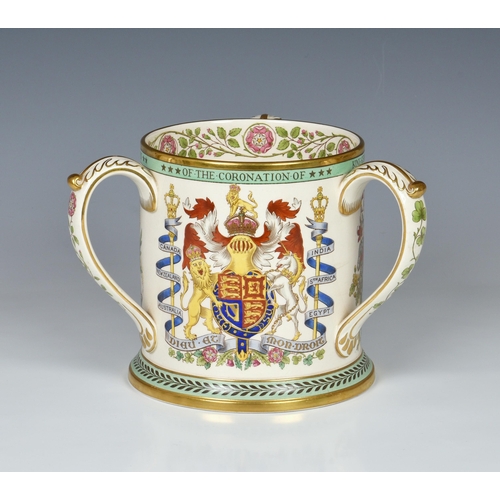 31 - A rare large Spode-Copeland limited edition Royal commemorative tyg for the 1937 Coronation, printed... 