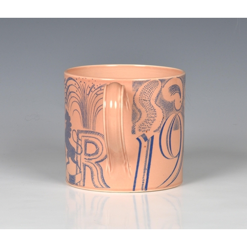 35 - Eric Ravilious for Wedgwood - a rare commemorative mug for the 1937 Coronation, c.1937, commemoratin... 