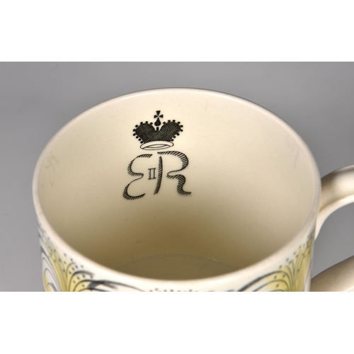 36 - Eric Ravilious for Wedgwood - a commemorative mug for the 1953 Coronation of Queen Elizabeth II, c.1... 