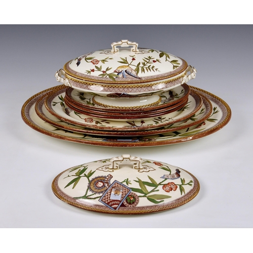 41 - A collection of 19th century Archaistic style Wedgwood & Co dinnerware in the 'Louise' pattern, comp... 