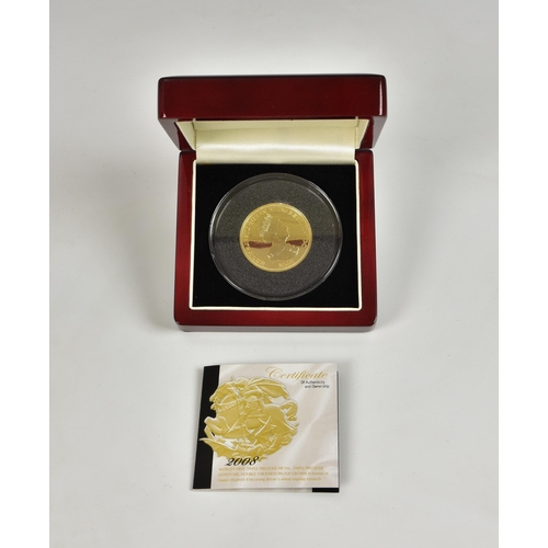 421 - Numismatics interest - The London Mint Gold-plated silver Tristan Da Cunha 'Queens Titles' Five Poun... 