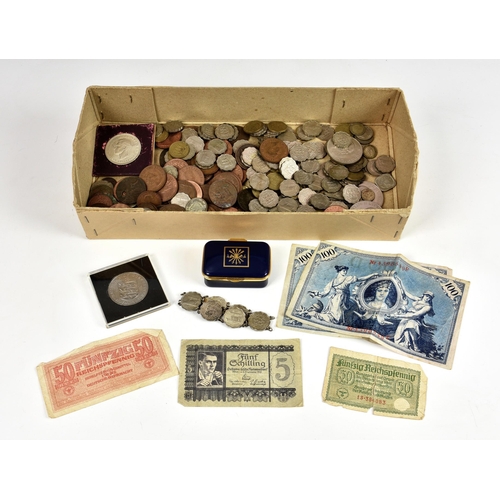 428 - A rummage box of Guernsey coinage, FDC's and German occupation envelopes etc.,