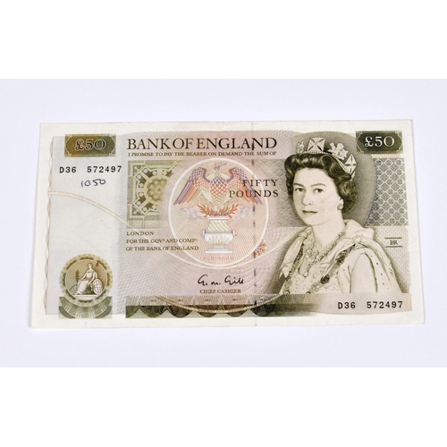 455 - BRITISH BANKNOTE - Bank of England - Fifty Pounds, c. July 1988, Signatory G. M. Gill, serial number... 