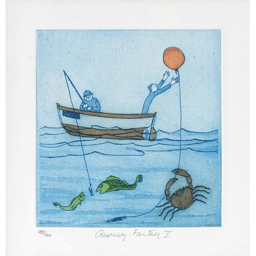 495 - Maria Burgess Whinney (British, 1914-1995), two coloured etchings comprising 'Passing their Time III... 