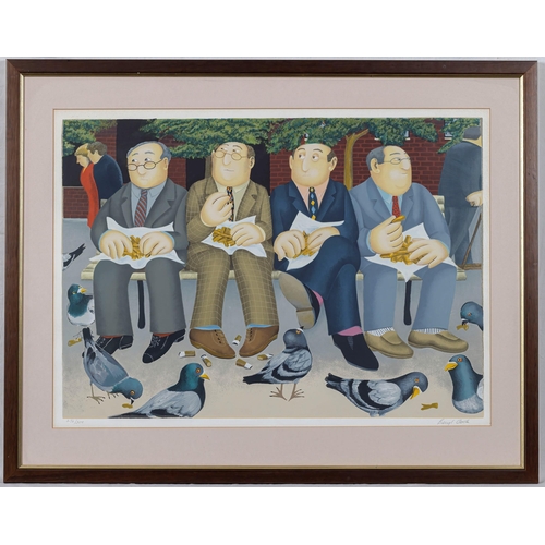 498 - Beryl Cook (British, 1926-2008), Lunch in the gardens, limited edition coloured print, signed and ... 