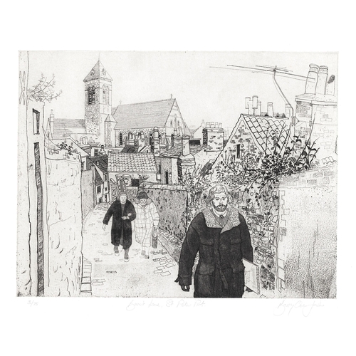 534 - Barry Owen Jones, RWS, RE (British, 1934-2018), Burnt Lane, St Peter Port, etching, signed, titled ... 