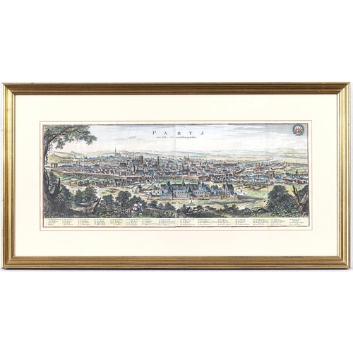 556 - Matthäus Merian the Elder (Swiss, 1593-1650), Panoramic view of Paris (Parys), titled 