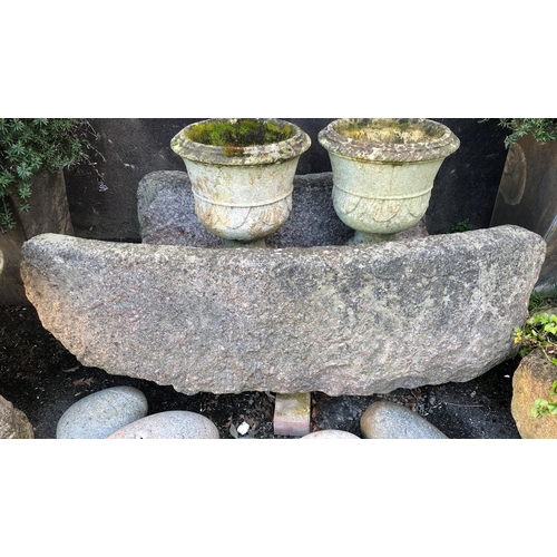 705 - A single section from an antique carved granite cider press, approx. 54in. long.