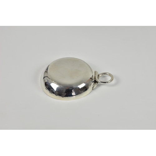 1014 - A Channel Islands silver tastevin, Bruce Russell, Guernsey, 1997, of typical form with loop handle, ... 