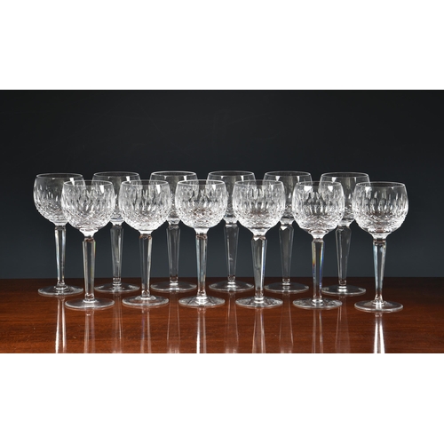 185 - A set of twelve (12) Waterford Crystal 'Colleen Tall Stem (cut)' hock glasses, 7 ½in. (19cm.) high. ... 