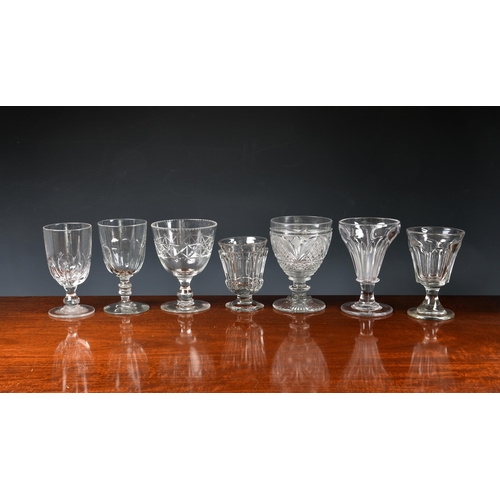 189 - Seven 19th century glass rummers and goblets, including a late Georgian cut glass rummer; a Victoria... 