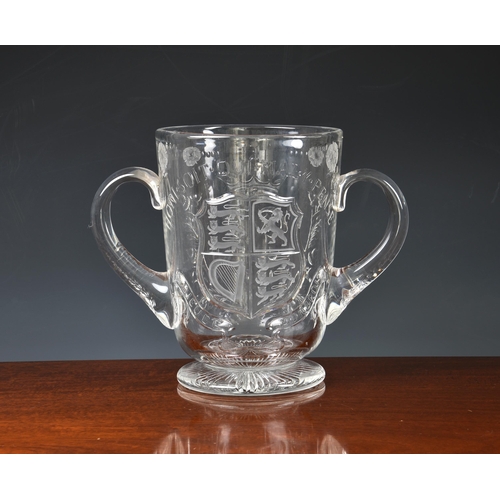 192 - A Royal commemorative cut glass twin handle wine cooler, for the coronation of King George VI, 1937,... 