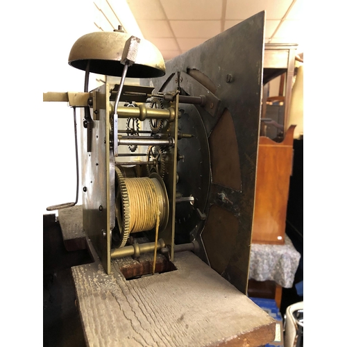 225 - A George III cross banded oak eight day longcase clock by John Shepley of Stockport, the bell strike... 