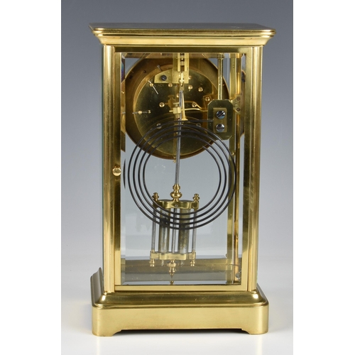 237 - A French four glass onyx and champleve enamel cased mantel clock, early 20th century, the eight day ... 