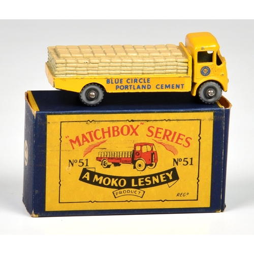 2525 - Matchbox Lesney 1-75 Series MB51a Albion Chieftan, yellow with beige load, 'Blue Circle Portland Cem... 